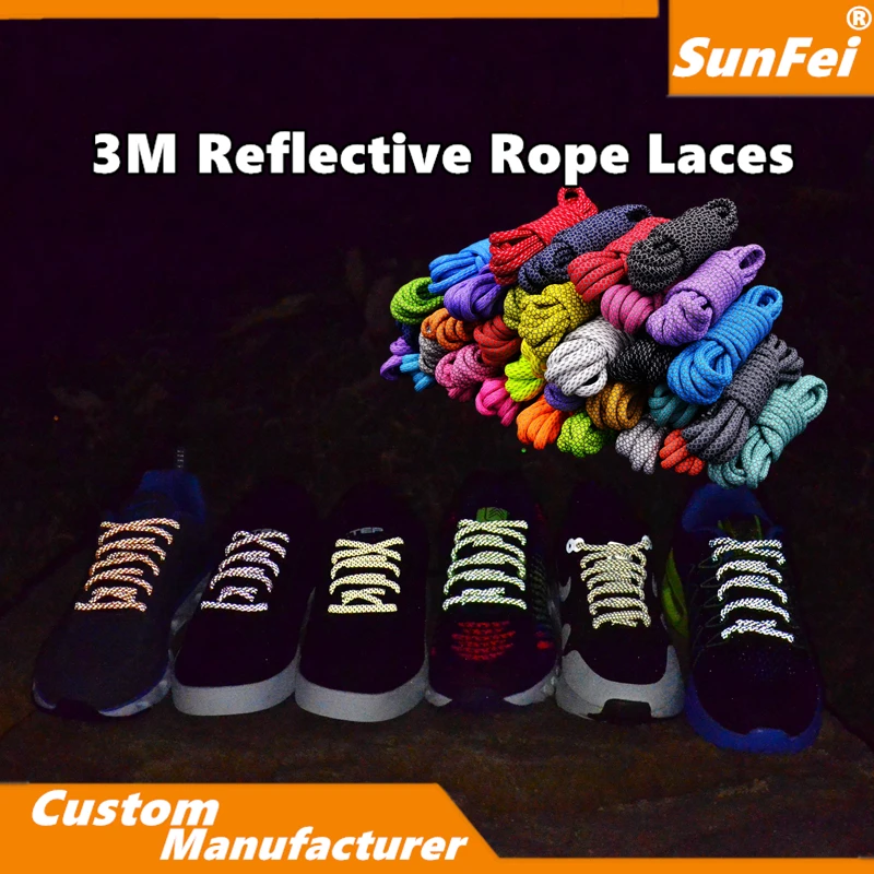 (34 colors) 3M Reflective Safety Rope LacesMixed Colors200pair/lot3M