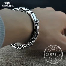 S925 тайская Серебряная цепочка браслеты с подвесками 925 пробы серебряные ювелирные изделия Будда Браслеты для женщин браслет для мужчин винтаж ширина 5-8 мм