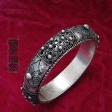 Miao Township Dongzhai Miao ювелирные изделия ручной работы серебряные бокалы для вина браслет традиционный старый Шелковый цветок браслет