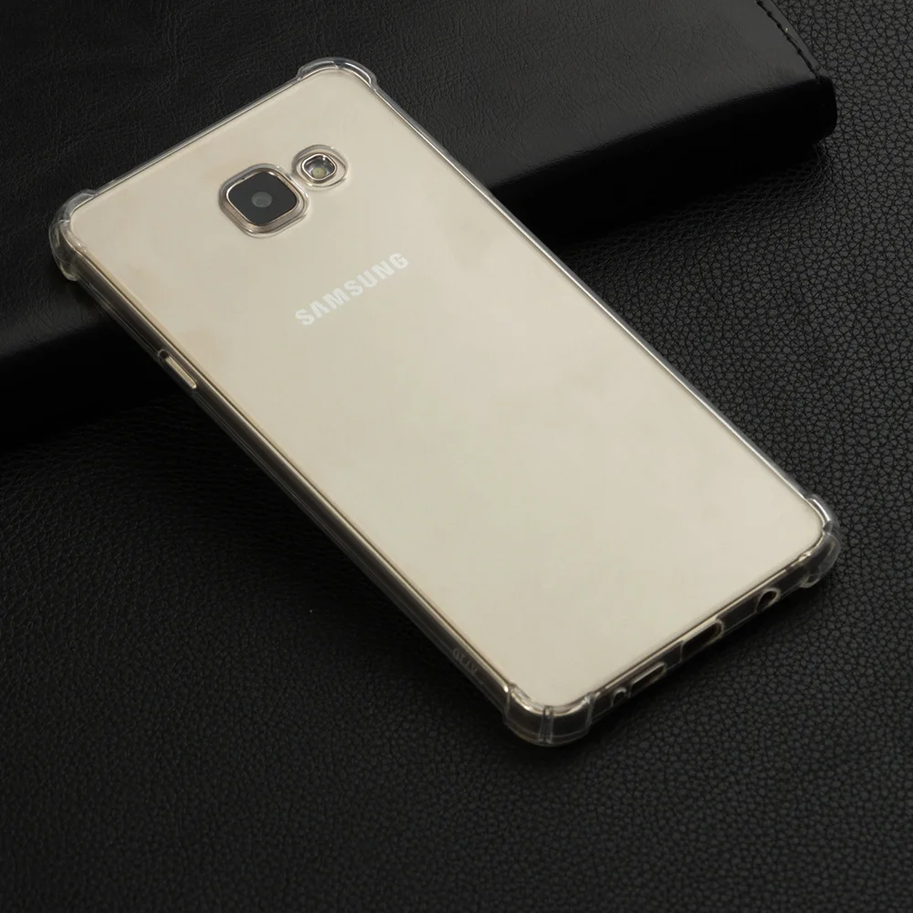 

High quality transparent reinforced Anti-falling Soft Silicone phone case For Samsung Galaxy A7 2016 A710 coque funda etui cover