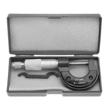 

0-25mm/0.01mm Outside Micrometer Gauge Vernier Caliper Gauge Meter Micrometer Carbon Steel Measure Tools