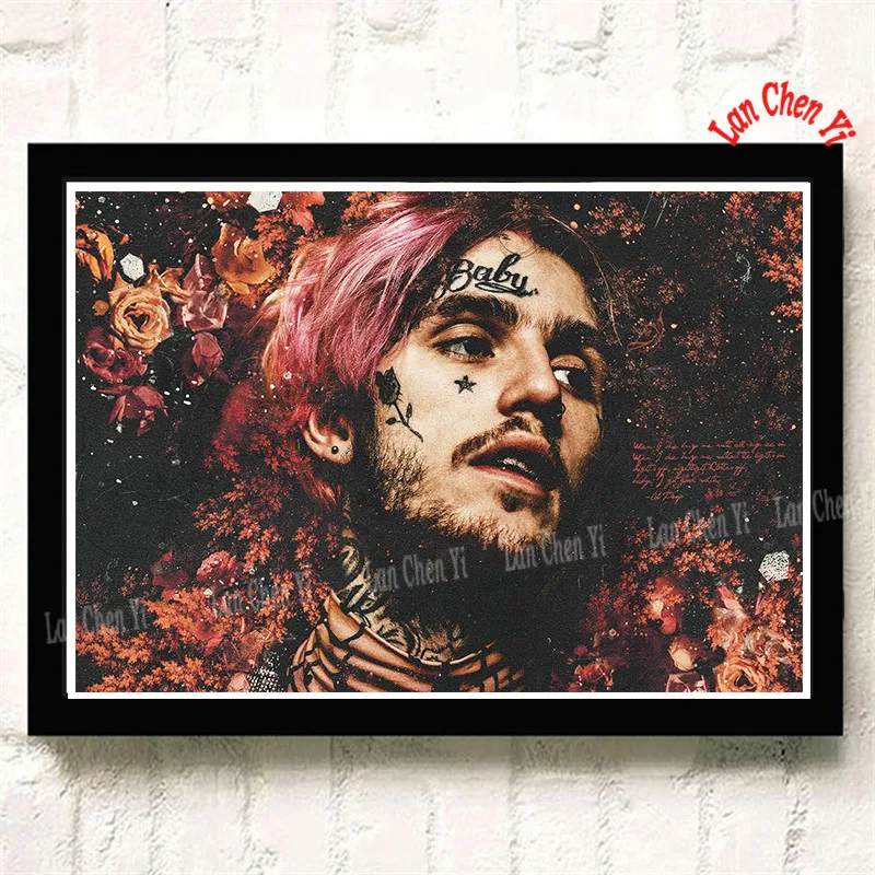 Lil Peep бумага с покрытием плакат для кафе высокое качество печати рисунок ядро декоративная живопись 42*30 см - Цвет: Светло-желтый