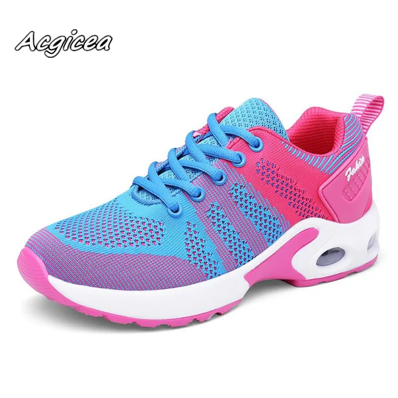 

2019 spring flying woven shoes mujer breathable air shoes fashion casual shoes light mujer Zapatillas correr s077-1