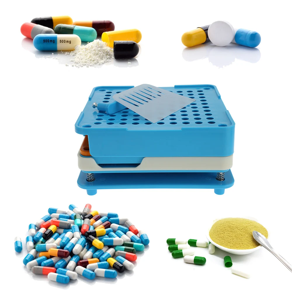 

100 Holes Manual Capsule Filling Machine Pharmaceutical Capsule Maker Filler Size 0 for DIY Herbal Capsules Acrylic