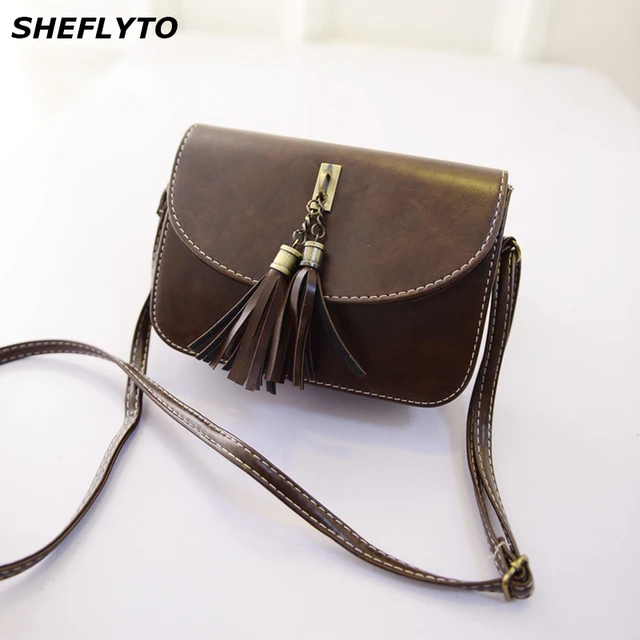 2018 Tassel Women Message Bags Vintage Shoulder Leather Lady Bag 2018 Tassel Women Message Bags Vintage Shoulder Leather Lady Bag Mini Small Square Crossover Handbags High