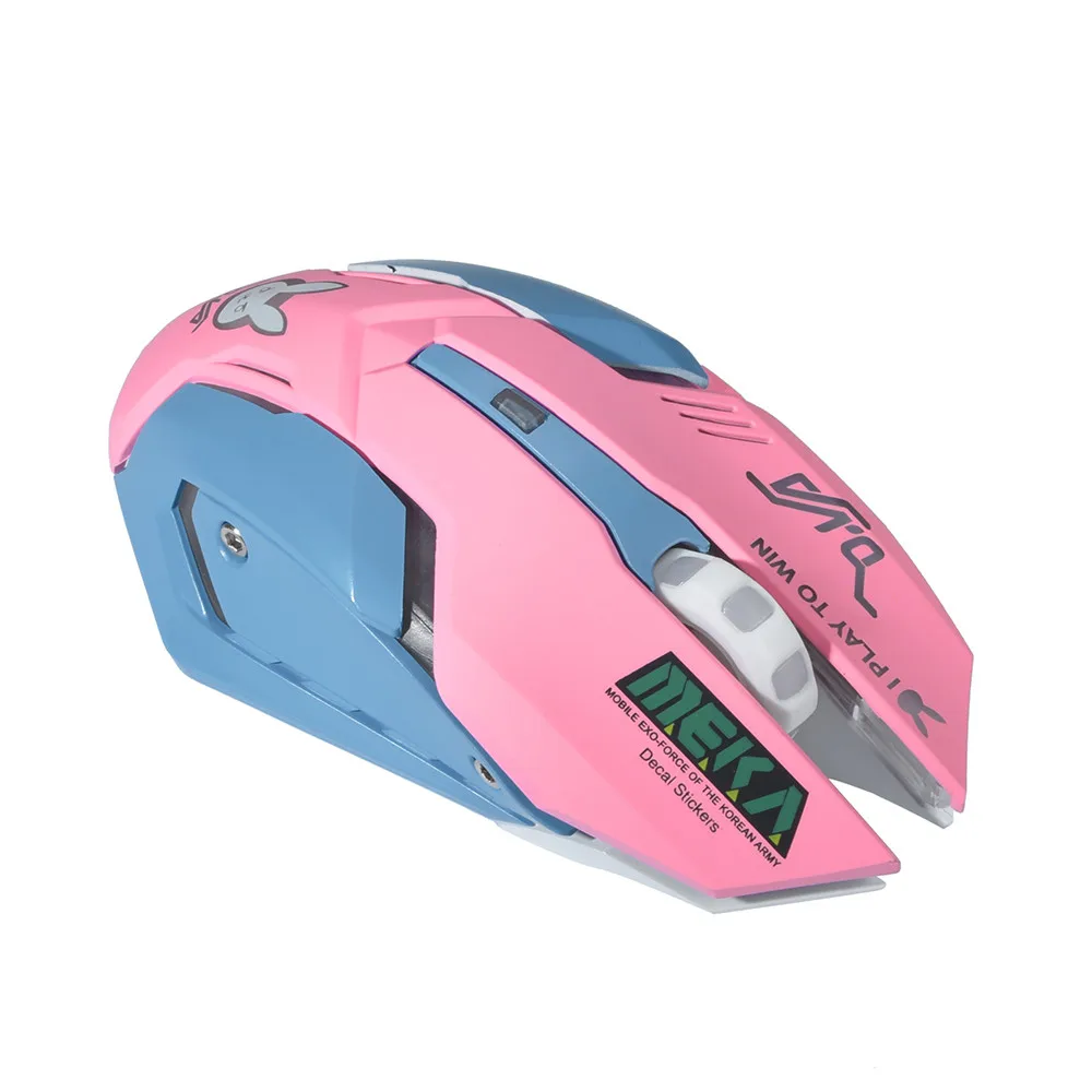 Перезаряжаемая беспроводная мышка Bluetooth Бесшумная розовая девочка сердце 800/1200/1600 dpi без шума для MAC/ноутбука#5