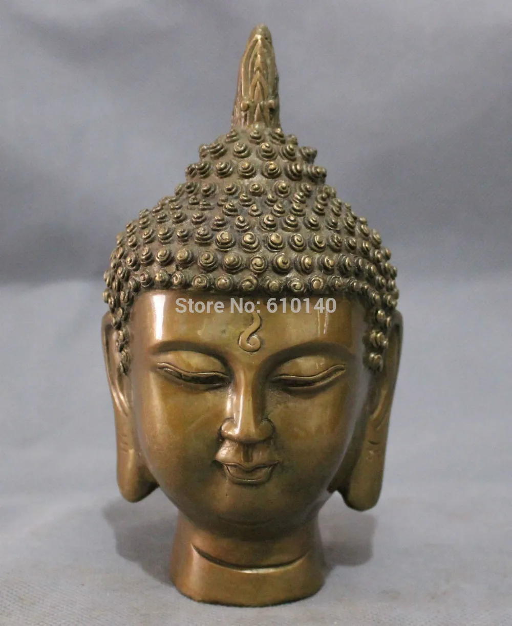 

Chinese Bronze Buddhism Shakyamuni Joss Tibet Sakyamuni Buddha Head Statue