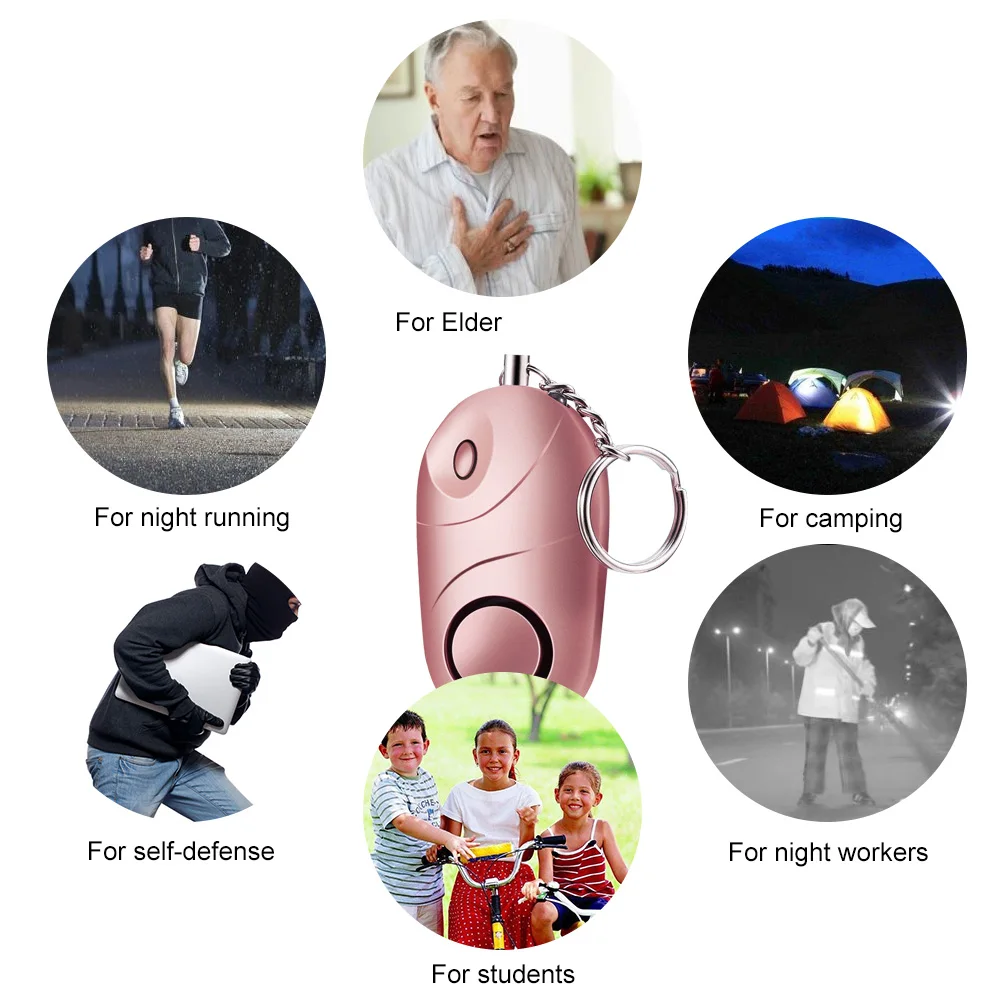 

Personal Alarm Safe Sound Emergency Self-Defense Security Alarm Keychain LED Flashlight for Women Girls Kids Elderly Explorer