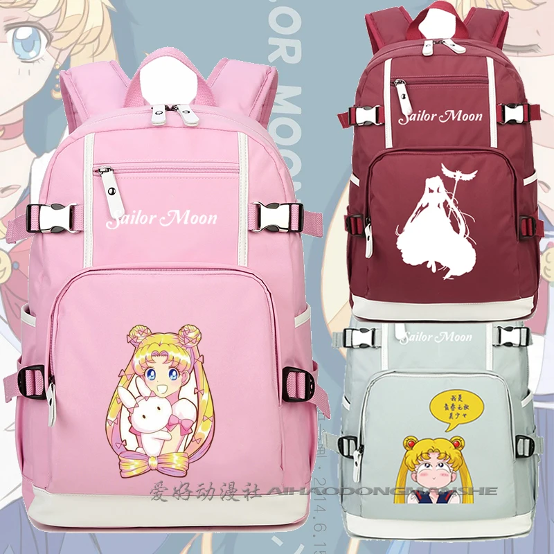 

High-Q Unisex Anime Sailor moon backpack for girls women large capacity luminous backpack