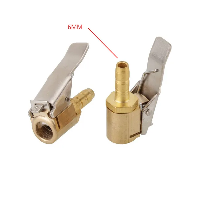 1PC 6mm Auto Air Pump Chuck Clip Car Truck Tyre Tire Inflator Valve Connector Car Open Brass Stem Tire