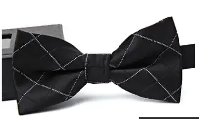 Новое поступление шелк многоцветный с подарочной коробкой 24 цвета мужской галстук-бабочка модные свадебные платья аксессуары - Цвет: J1038 black check