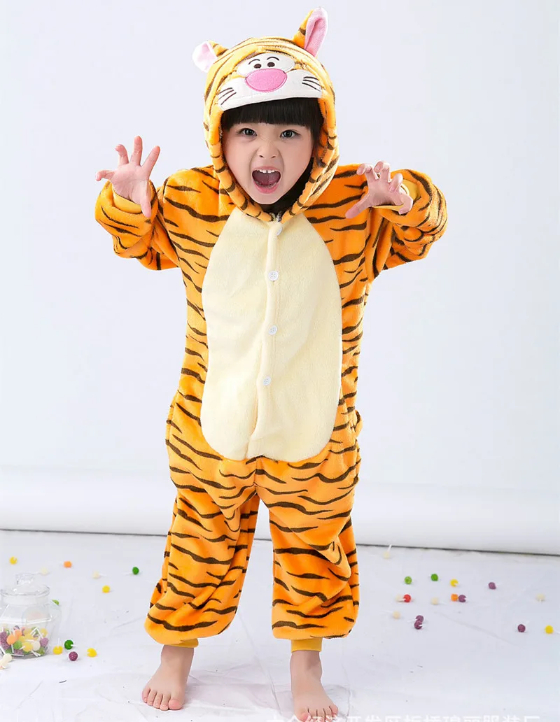 Cartoon Animal Onesies Costume Tiger Costumes for Children, Kids Pajamas Jumpsuit Hoodies Sleepwear (Slipper not included) Cartoon Animal Onesies Costume Tiger Costumes for Children, Kids Pajamas Jumpsuit Hoodies Sleepwear (Slipper not included)