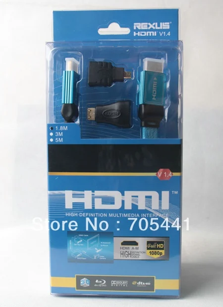 1 8 м 4 в высокоскоростной 3 HDMI мини микро кабель адаптер конвертер розничной