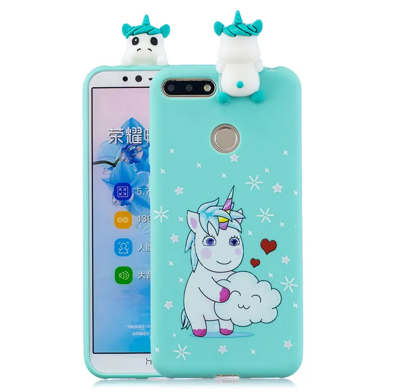 Мягкий Силиконовый ТПУ чехол с милым 3d рисунком для Huawei Honor 7A 7C Pro 7S 8X 8C 8A 8 9 10 Lite P Smart