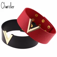 Чандлер жгут крутой панк готический чокер с заклепками, колье с широким кожаным воротником Глубокий V Чокеры для женщин мужчин Готический Связывание шеи ювелирные изделия