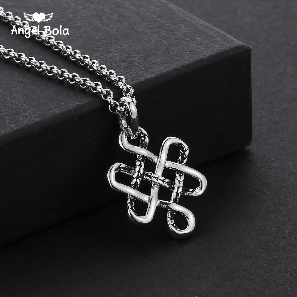

Fashion Buddha Pendant Necklace Charm Silver Color Link Stainless Steel Chain Necklace for Lucky Jewelry for Women Gifts