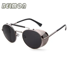 BELMON, стимпанк, солнцезащитные очки, мужские, женские,, фирменный дизайн, солнцезащитные очки для дам, панк очки, винтажные, женские, мужские, Oculos RS103