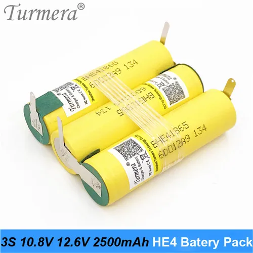 Аккумулятор 3S 12,6 V 4S 16,8 V 18650 HE4 2500mah 20A ток разряда для шуруповерта батареи(по заказу) AP - Цвет: 3S1P-12.6V-HE4-H-01