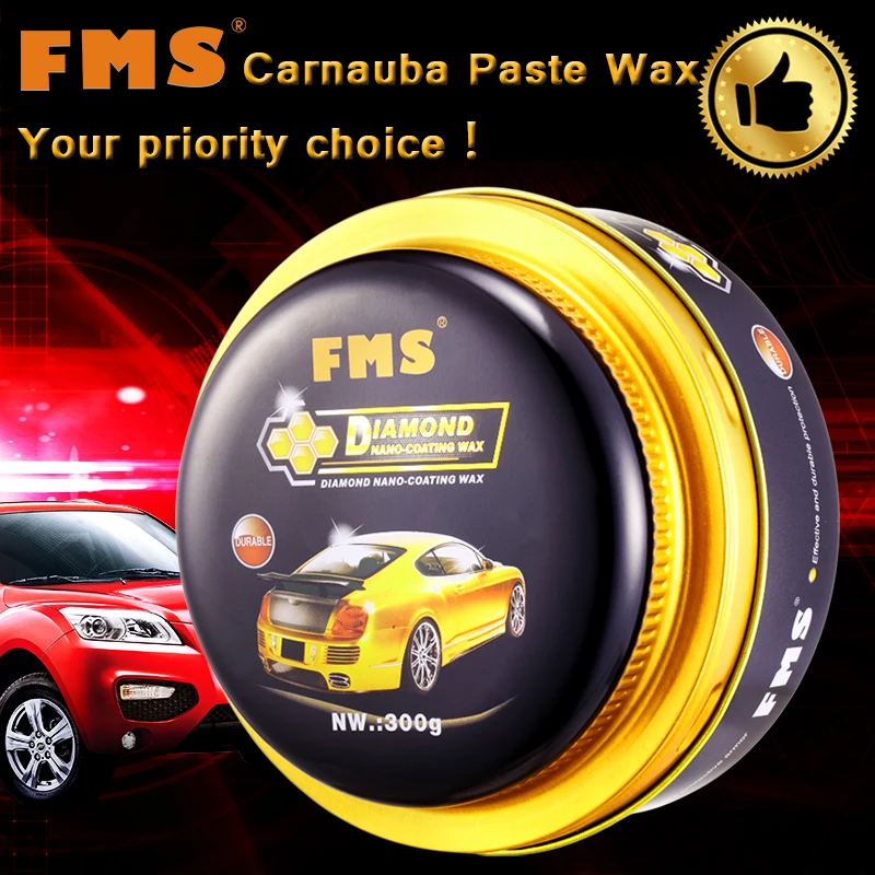 FMS Premium Carnauba Car Wax Crystal Hard Wax Paint Care Scratch Repair Maintenance Wax Paint Surface Coating Free Sponge