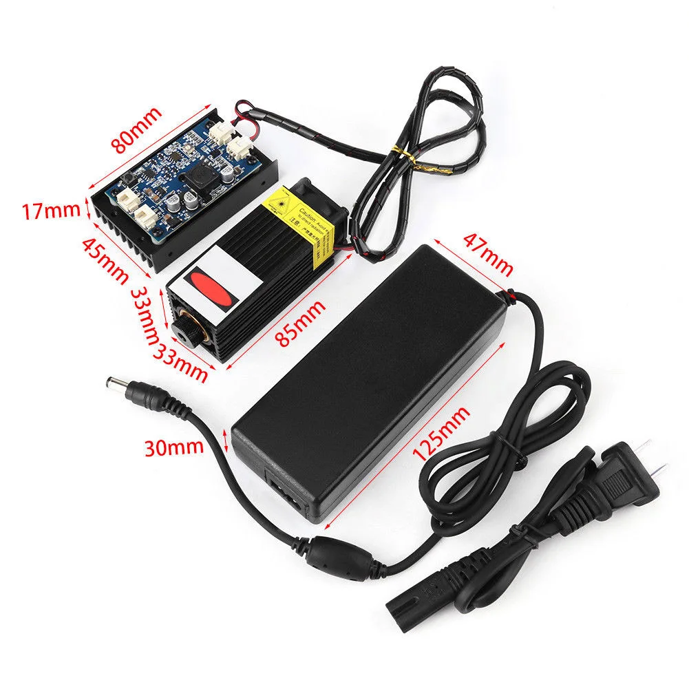 

5W Red Head Engraving Module with TTL 450nm Blu-ray Wood Marking Cutting Tool US/UK/EU/AU Plug--M25