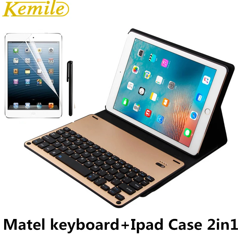 Кожаный чехол для iPad mini Bluetooth металлическая смарт клавиатура беспроводная ipad