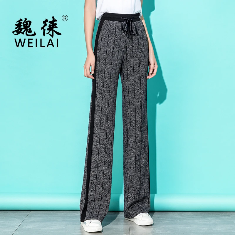 

2019 Spring Summer Women High Waist Wide Leg Pants Palazzo Streetwear Harajuku Gothic Korean Plus Size 5XL Trousers for Ladies