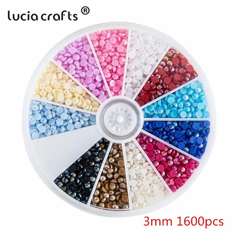 Lucia crafts мульти вариант Смешанные 12 AB цвета искусственный жемчуг полукруглый плоский задний украшения для самодельного изготовления материалы F1101