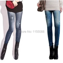 50 шт./партия, новые стильные леггинсы для женщин, весна и осень, без швов, с принтом снежинки, дышащие эластичные легинс имитирующие джинсы