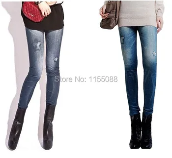 

50pcs/lot New Style Legging For Women Spring&Autumn seamless printing snowflake Hole breathable elastic Imitation Jeans Leggings