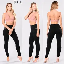 Модные женские 2017 Модные узкие эластичные повседневные узкие брюки с высокой талией, с боковой шнуровкой, штаны на молнии