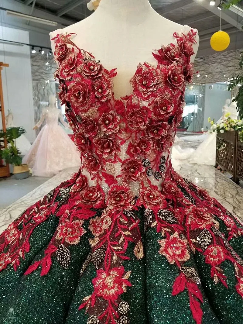 Новинка 2019 зеленые свадебные платья с блестками без рукавов кружевной