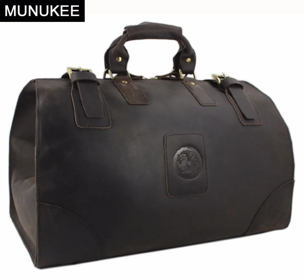 J.M.D Men/'s Genuine Leather Briefcase Huge-Roomy Messenger Handbag Dark Brown