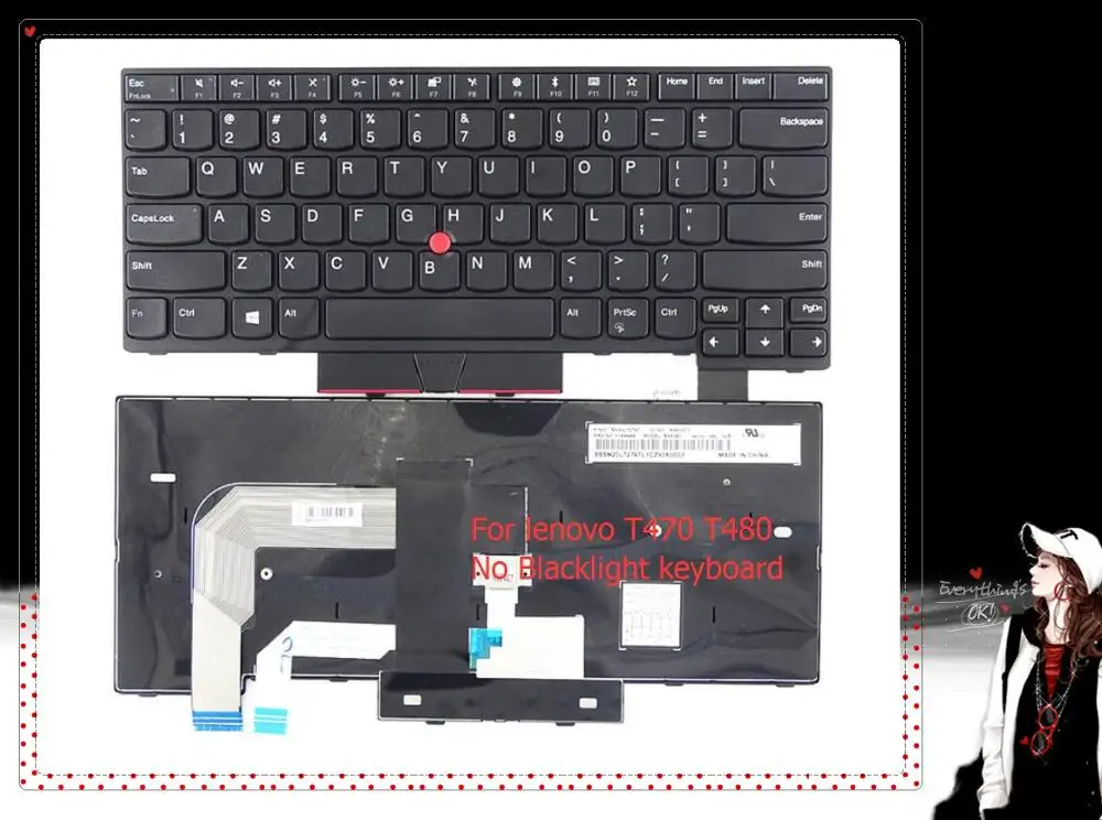 Тетрадь Клавиатура для ноутбука lenovo, IBM T480 T470 без подсветки