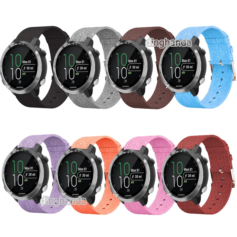 Ремешок тканевый для смарт часов Garmin Forerunner 645 сменный модный нейлоновый браслет