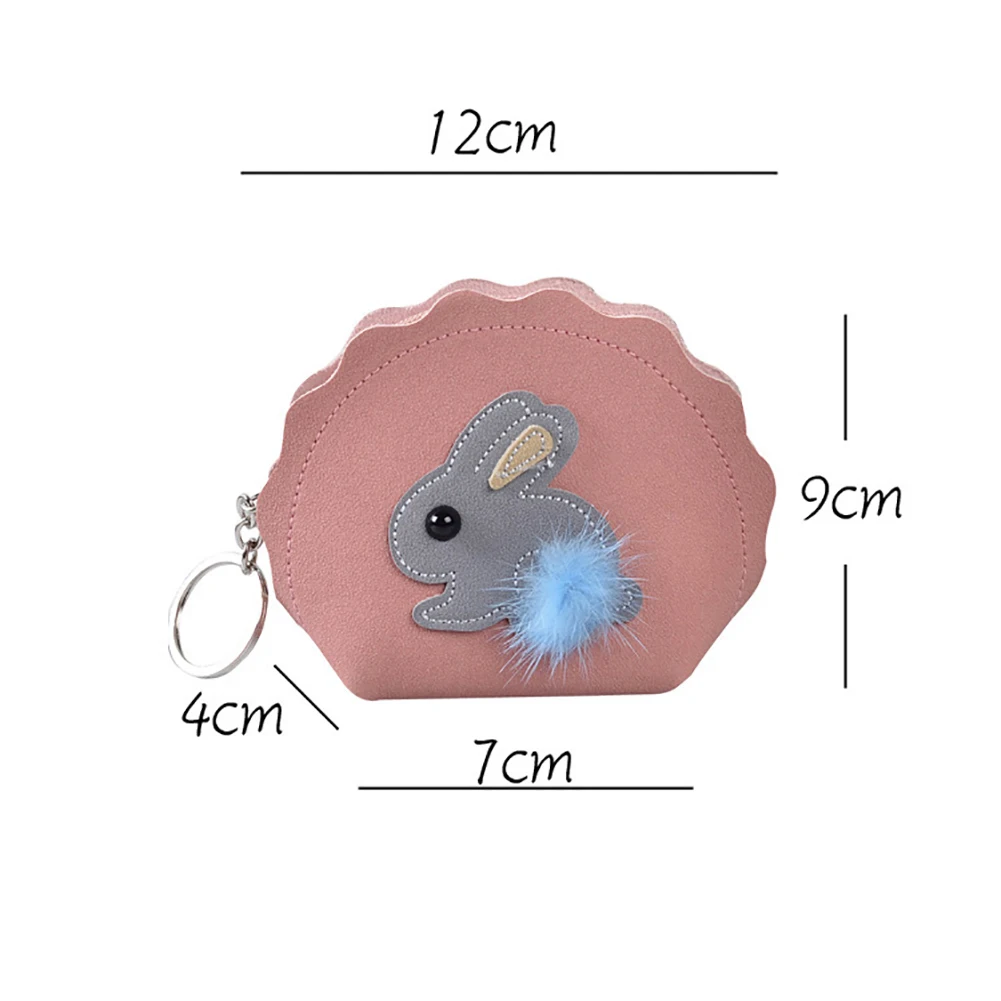 Помпоны-кролики портмоне карты держатель ключей Для женщин мини-кошелек на молнии женские сумочки