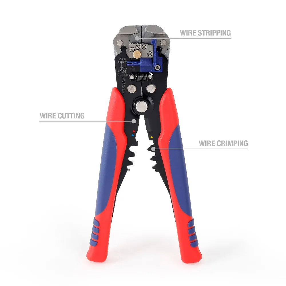 WORKPRO 8" Automatic Wire Stripper Self-Adjusting Tool Combination Electrical Cable Cutting Stripping Crimping Tools WORKPRO 8" Automatic Wire Stripper Self-Adjusting Tool Combination Electrical Cable Cutting Stripping Crimping Tools