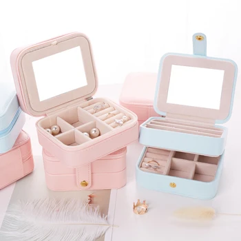 

Travel Jewelry Box Gift For Girls Jewelry Storage Box Organizer Portable Makeup Case Compact Jewelry Box Fashion Casket 2 Sizes