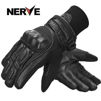 

NERVE Winter Warm Cowhide Motorcycle Gloves windproof waterproof anti-fall Locomotive riding knight protection Motorbike glove