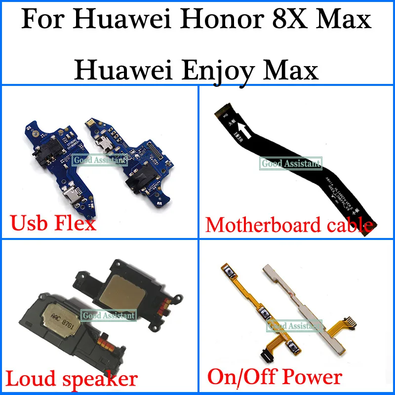 Для huawei Honor 8X Max/huawei Enjoy Max/Enjoy 9 Max Usb Flex материнская плата кабель громкий динамик вкл.