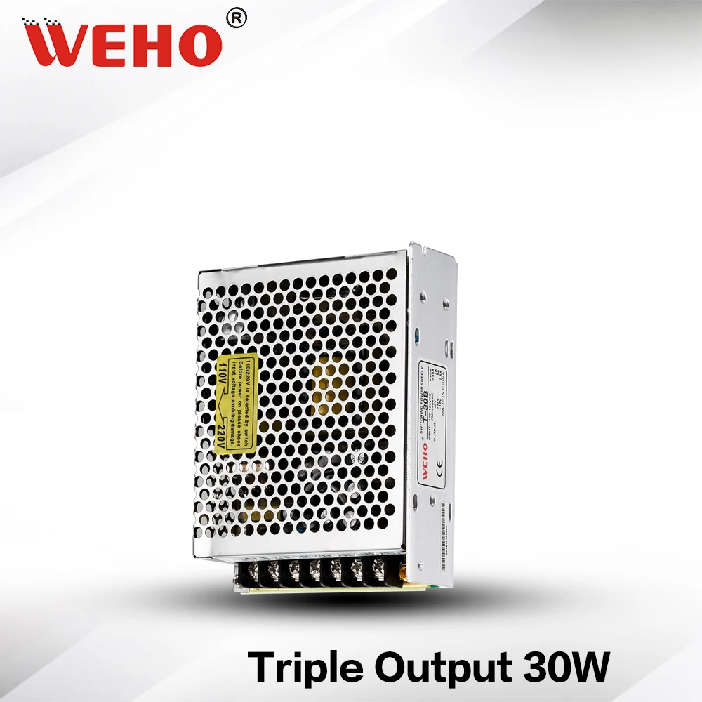 

(T-30A) Triple switch power supply 5V 12V -5V DC output 30W power supply