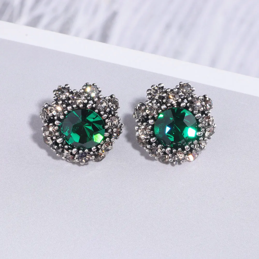 Новые винтажные элегантные хрустальные стразы в форме цветка серьги-гвоздики для женщин модные массивные Серьги Brincos аксессуары WX198