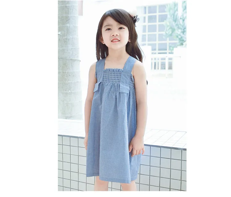Plaid Backless Bow Children Sundress For Baby Girls Cotton Ruffles Suspender Dresses Kids Fashion 2019 Summer Dress Clothing (14).jpg