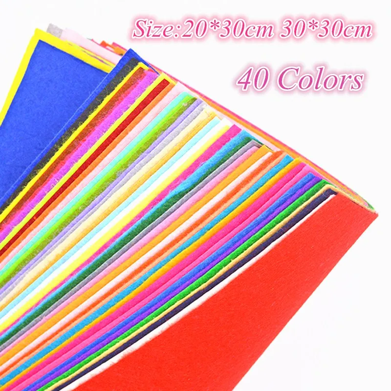 

40pcs/set 40colors Non-Woven Polyester Cloth Felt Fabric DIY Bundle for Sewing Doll Handmade Craft Thick Home Decor