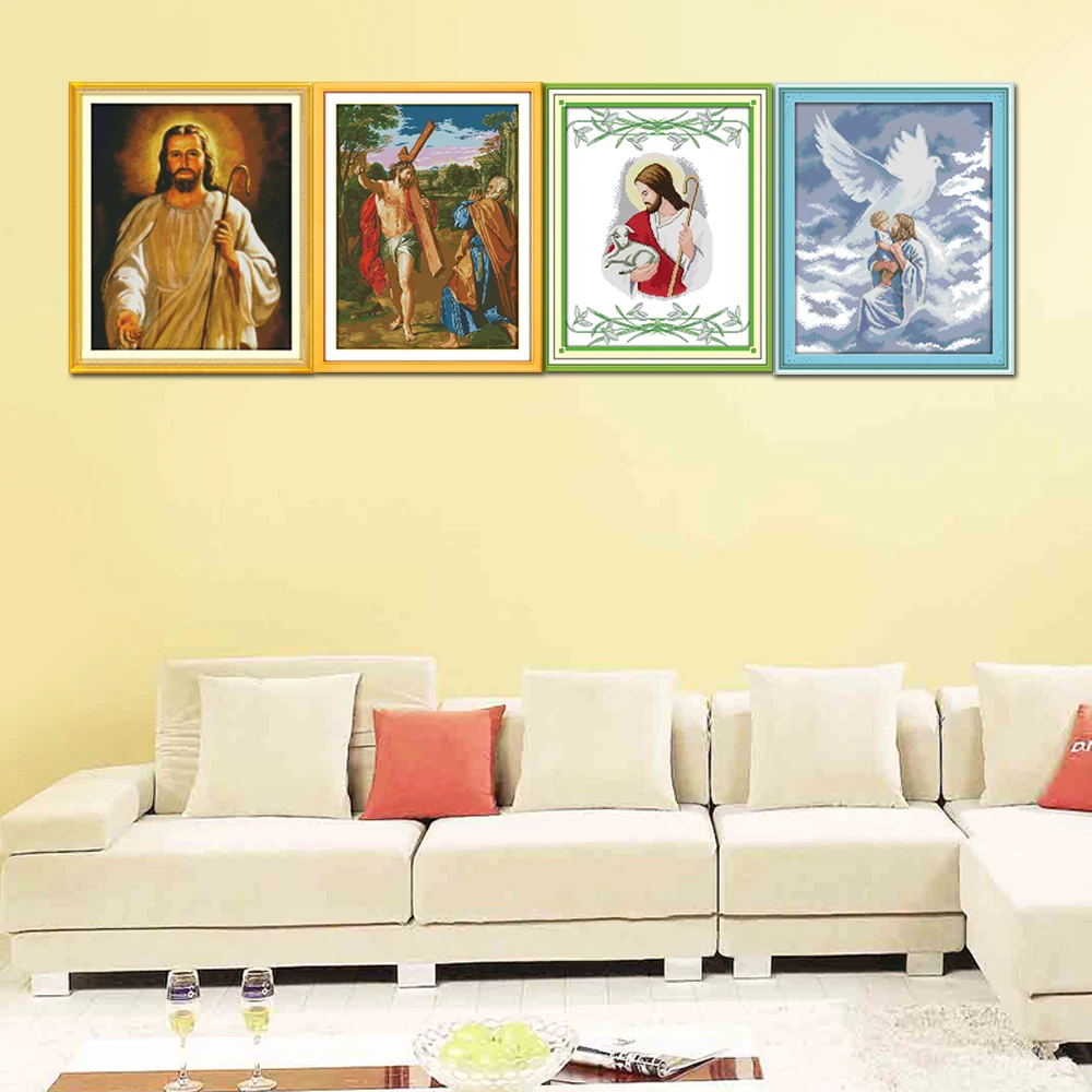 Вышивка крестом Joy Sunday Jesus R429(4)R512R530(5)R564 14CT11CT домашний декор крест с ангелами|joy