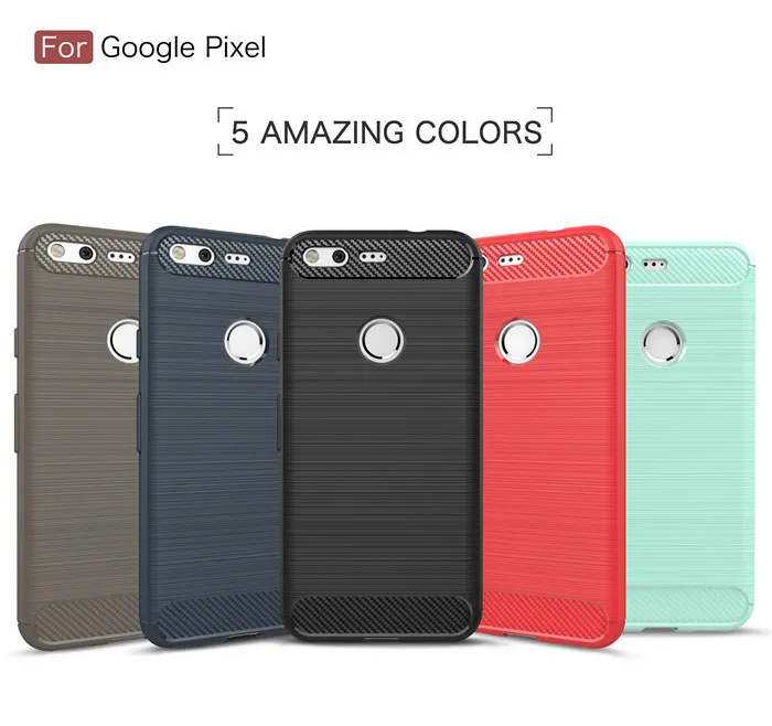 

For Google Pixel 5.0" case Brushed Armor Shockproof Soft TPU Case for Google Pixel XL 5.5" Carbon Fiber Coque