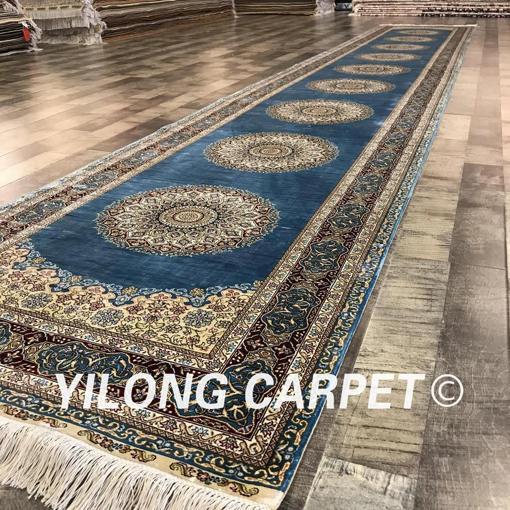 Yilong 2 8 'x 18' Вход ручной работы персидский стиль шелковые коврики для коридора