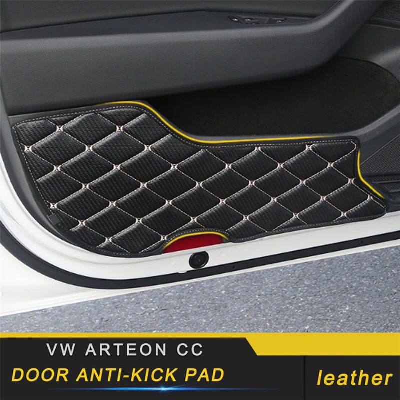 

For VW Arteon CC Car Care Leather Door Gate Protector Cover Auto Anti-Kick Mat Pad Interior Accessories