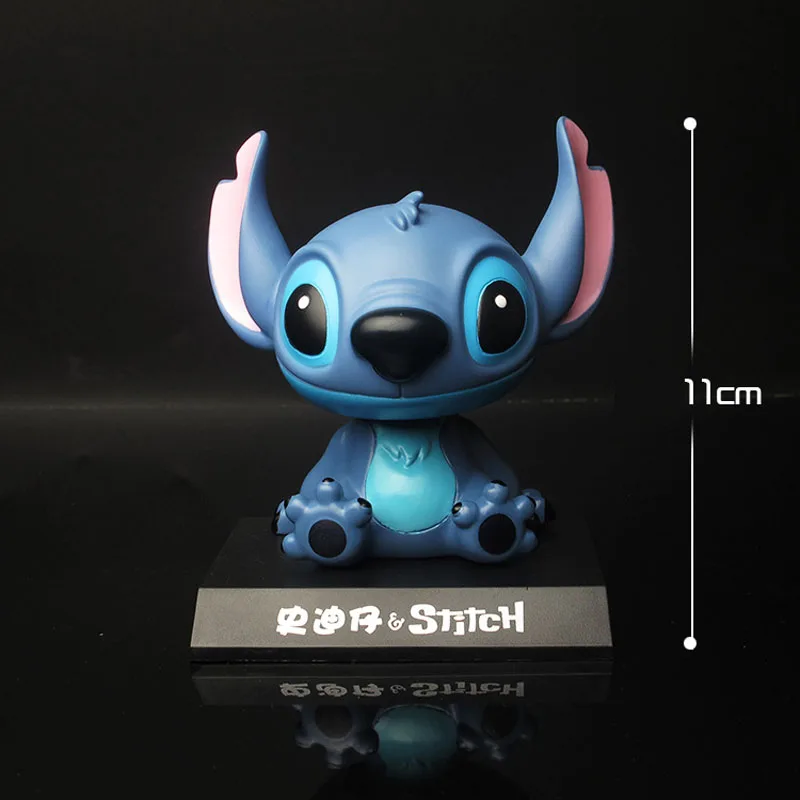 Stitch Car Decoration Stitching Shaking Head Doll Phone Bracket Action Figure Doll Toy Anime Car Accessories Kids Birthday Gifts