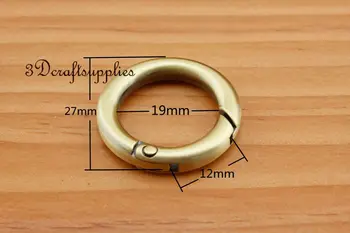 

6PC Spring Gate Ring Snap Clip Trigger alloying metal anti bronze 3/4 inch U168