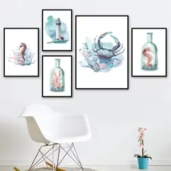 Картины на холсте настенные искусства скандинавский Маяк Краб картины HD принты домашний декор современные плакаты минималистичный для